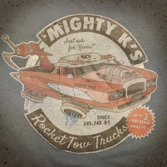 Rocket Tow Truck tee - The Flying Pork Apparel Co.